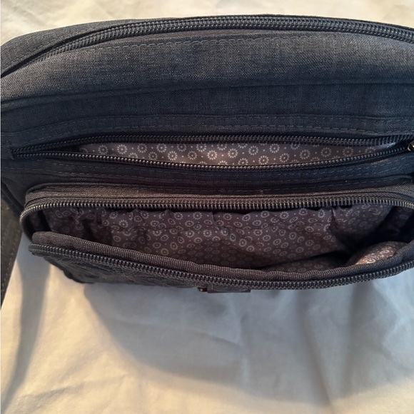 Lug Quilted Charcoal Gray Quilted Crossbody Bag - Picture 3 of 7
